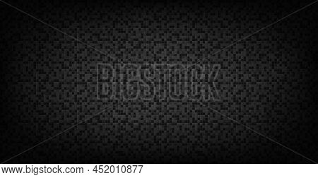 Squares Black Mesh Carbon Dark Carbon Fiber - Vector Illustration