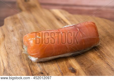 Salmon And Smoked Salmon Ballotine Recipe, Watercress Mash. High Quality Photo