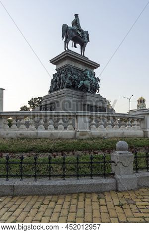 Sofia, Bulgaria - August 1, 2021: Night View Of The Monument Of Tsar Liberator Alexander Ii Of Russi
