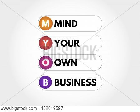 Myob - Mind Your Own Business Acronym, Business Concept Background