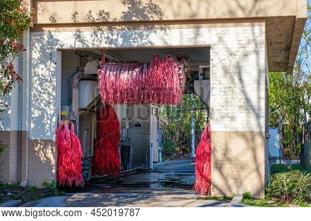 Exterior Of Freestanding Self-service Coin-operated Car Wash In New Orleans, La, Usa