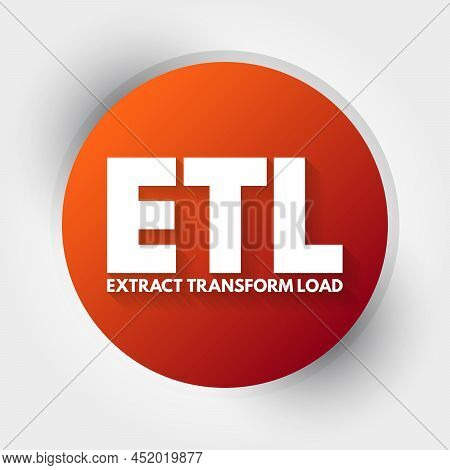 Etl - Extract Transform Load Acronym, Technology Concept Background