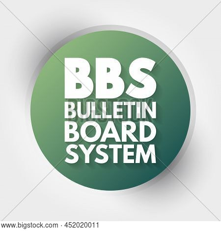 Bbs - Bulletin Board System Acronym, Technology Concept Background