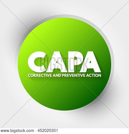 Capa - Corrective And Preventive Action Acronym, Business Concept Background