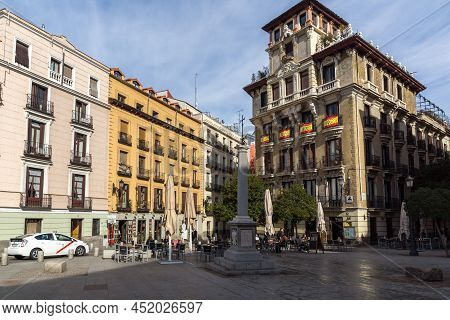 Ramales Square (plaza Ramales) In City Of Madrid, Spain
