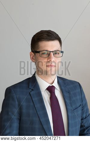 Portrait Of A Male Freelancer. Decentralized Work Of Digital Nomads, Hybrid Work Model.