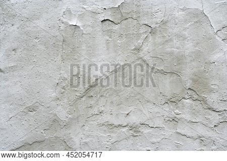 Grey Textured Wall With Cracks For Backdrop
