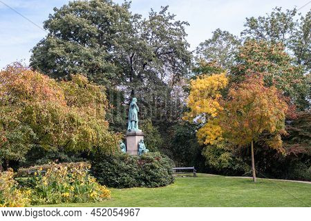 Copenhagen, Denmark. Oersted Park In The City Center. Tourism In Denmark.
