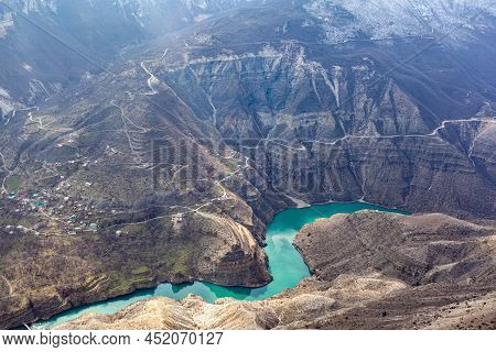 Sulak Canyon Is One Of The Deepest Canyons In The World And The Deepest In Europe. Natural Landmark 