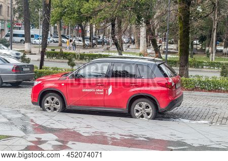 Kutaisi, Georgia - March 19, 2022: Car Of 1tv.