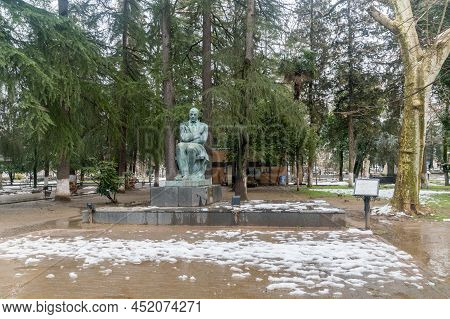 Kutaisi, Georgia - March 19, 2022: Statue Of Zacharia Petres Dze Paliashvili Also Known As Zachary P