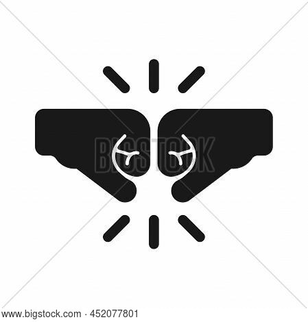 Fist Bump Vector Icon On White Background