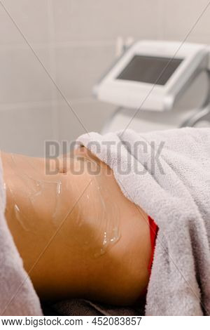 Woman Waiting For Vaccuum Massage Procedure To Reduce Cellulite