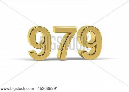 Golden 3d Number 979 - Year 979 Isolated On White Background - 3d Render