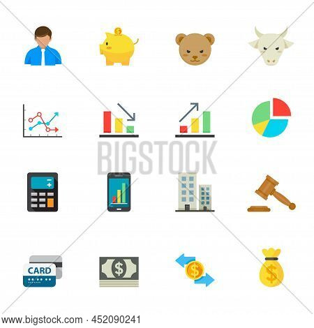 Business And Finance Icons With White Background