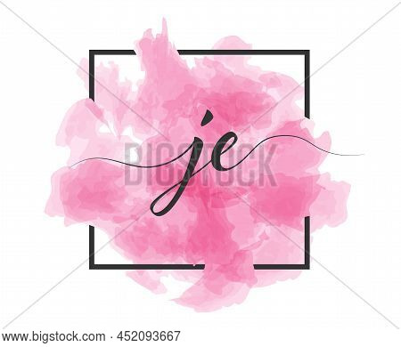 Calligraphic Lowercase Letters J And E Are Written In A Solid Line On A Colored Background In A Fram