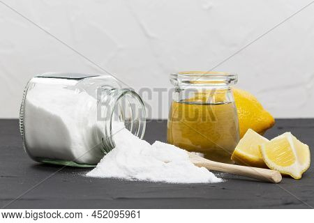 Baking Soda With Water And Meyer Lemon