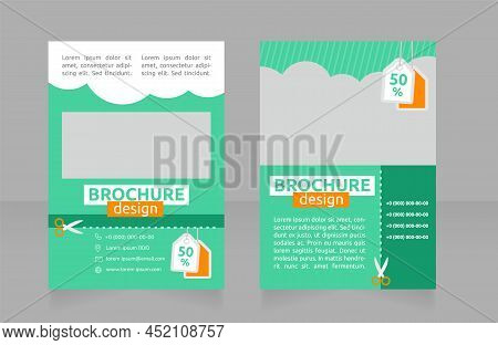 Offering Low Prices At Grocery Store Blank Brochure Design. Template Set With Copy Space For Text. P