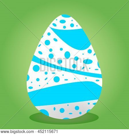 Easter painted egg. Pattern from circles and stars. Easter. Simple composition. One object.