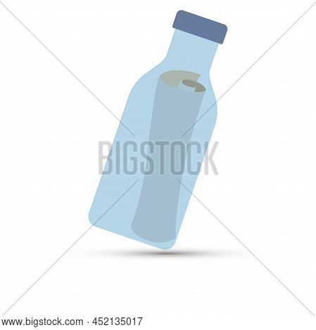 Message In A Bottle On A White Background