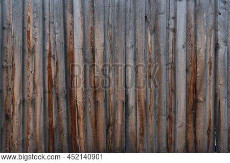 Format Filling Wood Larch Boards Partially Overlapping Mounted Vertically On A Wall For Use As Woode