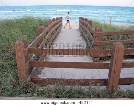 Jogger na plaży