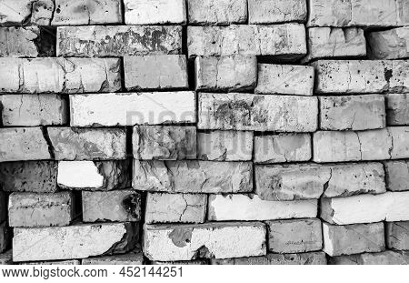 Beautiful Texture Old Brick From Big Wall Block