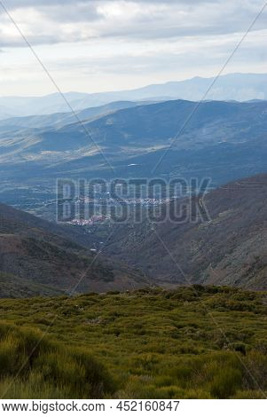 View From The Port Of Honduras Extremadura With Gargantilla And Aldeanueva Del Camino In The Backgro