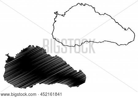 Obi Island (republic Of Indonesia, South East Asia) Map Vector Illustration, Scribble Sketch Obira M