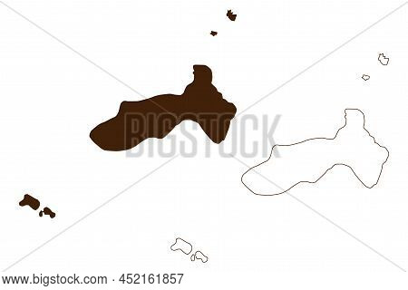 Galite Islands (republic Of Tunisia, Archipelago) Map Vector Illustration, Scribble Sketch La Galite