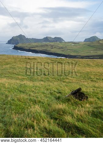 Scenic View From Storhofdi Lookout At The Southernmost End Of Heimaey Island - Westman Islands, Icel