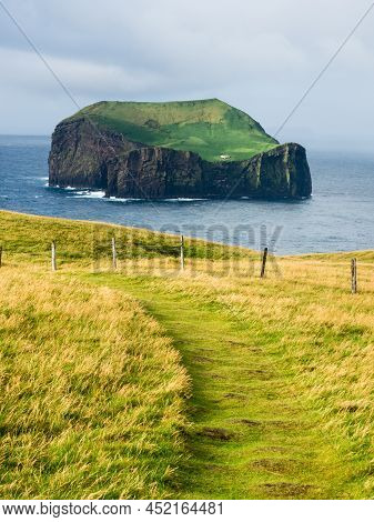 Scenic View From Storhofdi Lookout At The Southernmost End Of Heimaey Island - Westman Islands, Icel