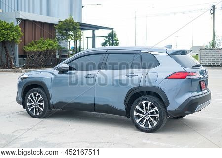 Samut Prakan, Thailand - April 2, 2022 : The Latest Toyota's Suv, The All-new Corolla Cross In Thail
