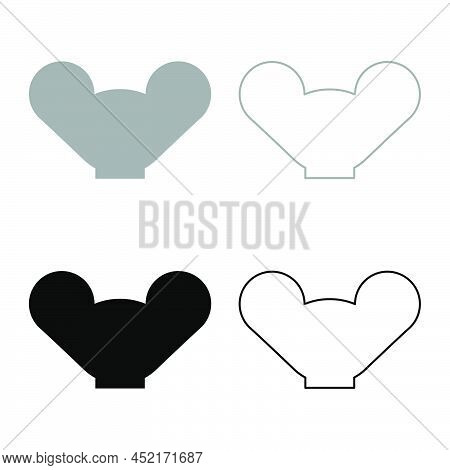 Barish Nut Set Icon Grey Black Color Vector Illustration Image Simple Solid Fill Outline Contour Lin