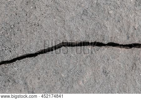 Large Crack After Earthquake On The Soil Surface Of The Earth Damaged Ground Background Climate Patt