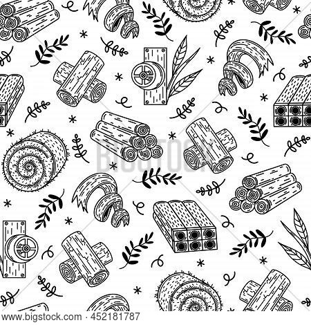 Biofuel Seamless Vector Pattern. Hand Drawn Illustration Isolated On White Background. Natural Alter