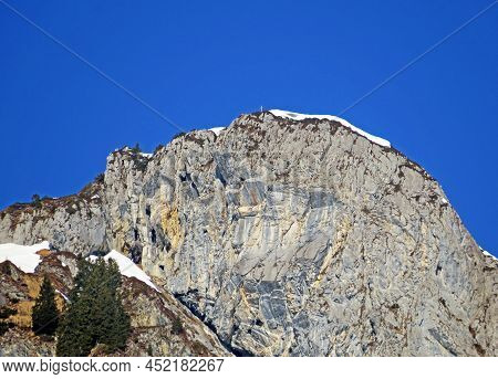 Rocky Peak Mättlistock (maettlistock Or Mattlistock, 1911 M) In The Glarus Alps Mountain Range, Over