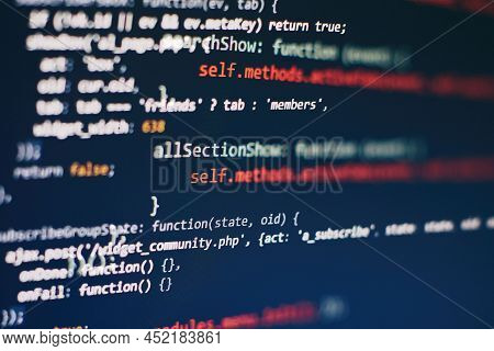 It Business. Python Code Computer Screen. Mobile Application Design Concept.