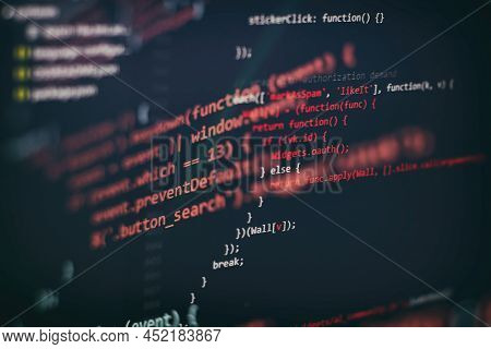 It Business. Python Code Computer Screen. Mobile Application Design Concept.
