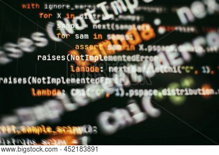 It Business. Python Code Computer Screen. Mobile Application Design Concept.