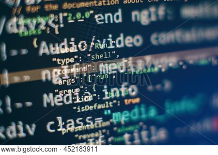 Web Developing Programming Language For Website Coding. Mixed Media Background