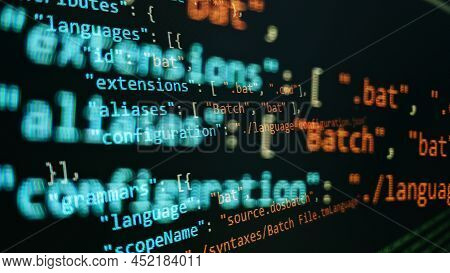 Web Developing Programming Language For Website Coding. Mixed Media Background