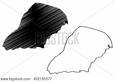 Oleny Island (russia, Russian Federation) Map Vector Illustration, Scribble Sketch Oleniy Or Oleni M
