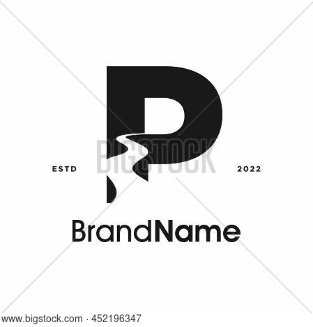 Simple And Modern Illustration Logo Design Initial P Combine With Road Path.