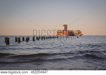 Gdynia, Poland - August 21, 2021: Ruins Of An Old Torpedo House In Babie Doly, Poland.