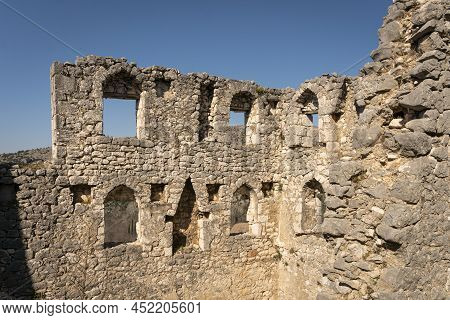 Walls Of The Stone Fortress In Pocitelj Medieval Village In The Capljina Municipality In Bosnia And 