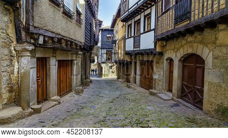 Medieval Alley With Typical Houses Of The Mountain Of Salamanca, La Alberca.