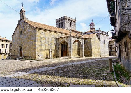 Old Church With Bell Tower In The Medieval Town Of La Alberca, Salamanaca Spain.