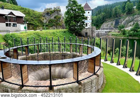 The Dam Labska Prehrada And Hydropower Station In Spindleruv Mlyn On The River Elbe (labe) In Giant 