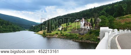 The Dam Labska Prehrada And Hydropower Station In Spindleruv Mlyn On The River Elbe (labe) In Giant 